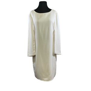 H by Halston Womens Size 8 Winter White Cape Sleeve Sheath Dress